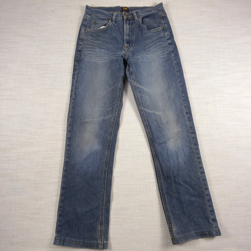Lee Sanforized Mens Straight‎ Leg Denim Jeans Medium Wash Blue 26x26